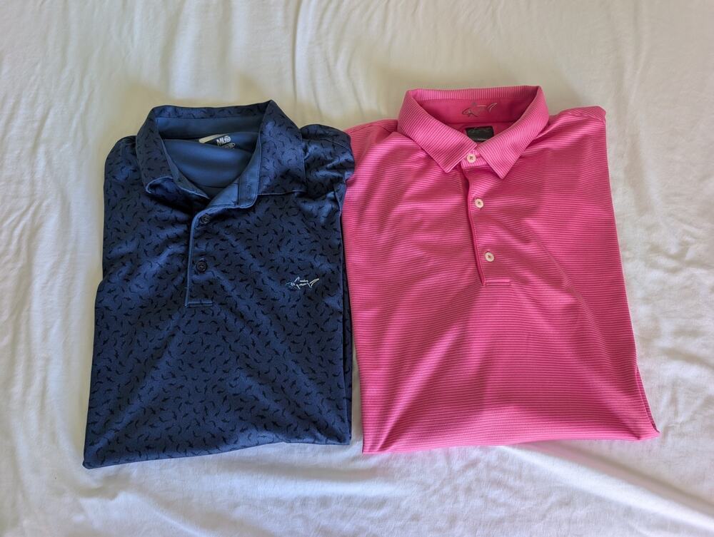 LOT OF 2MENS SIZE XXL GREG NORMAN ML75 MICRO LUX SHORT SLEEVE GOLF POLO SHIRTS